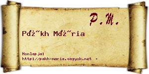 Pákh Mária névjegykártya