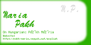 maria pakh business card